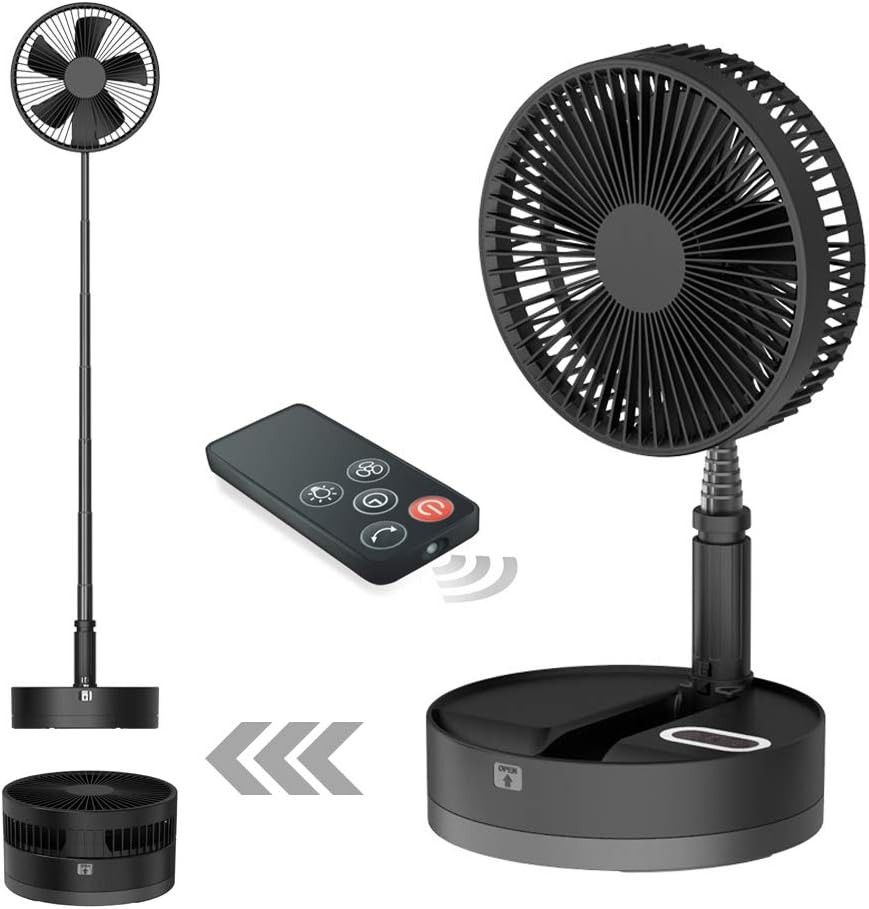 Foldable Fan Foldaway Oscillating with Remote Control,