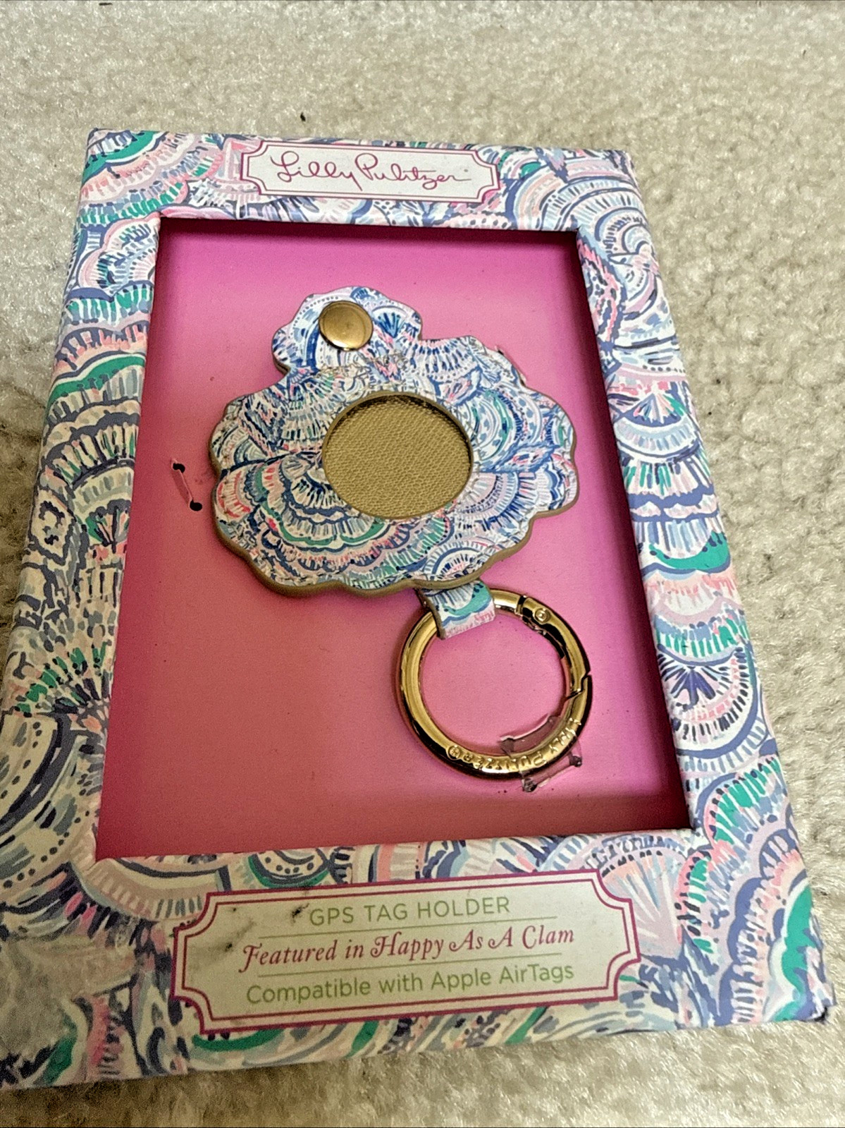 Lilly Pulitzer GPS Tag Holder Featured In Splashdance NIB