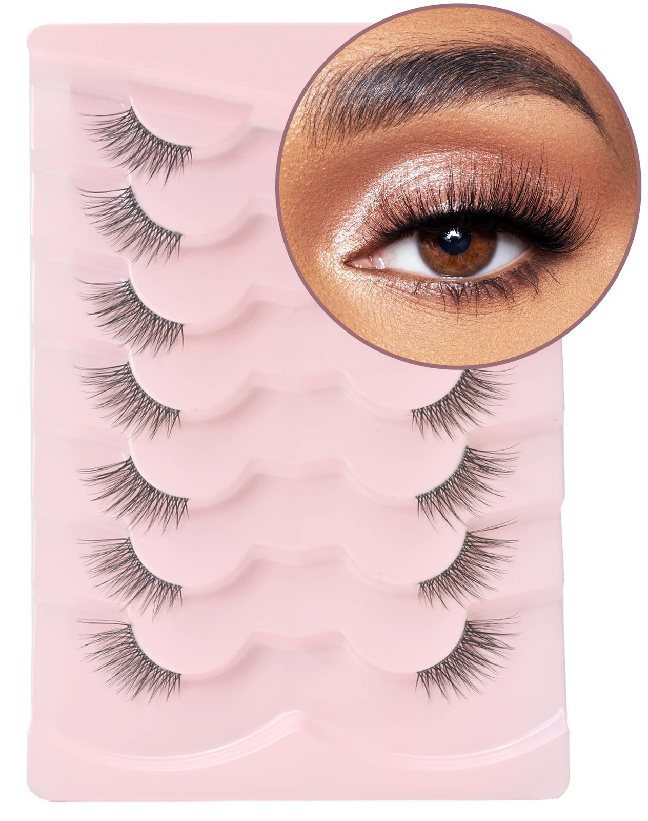 Onlyall Half Eyelashes Corner Lashes Natural 7 Count (Pack of 1), Black