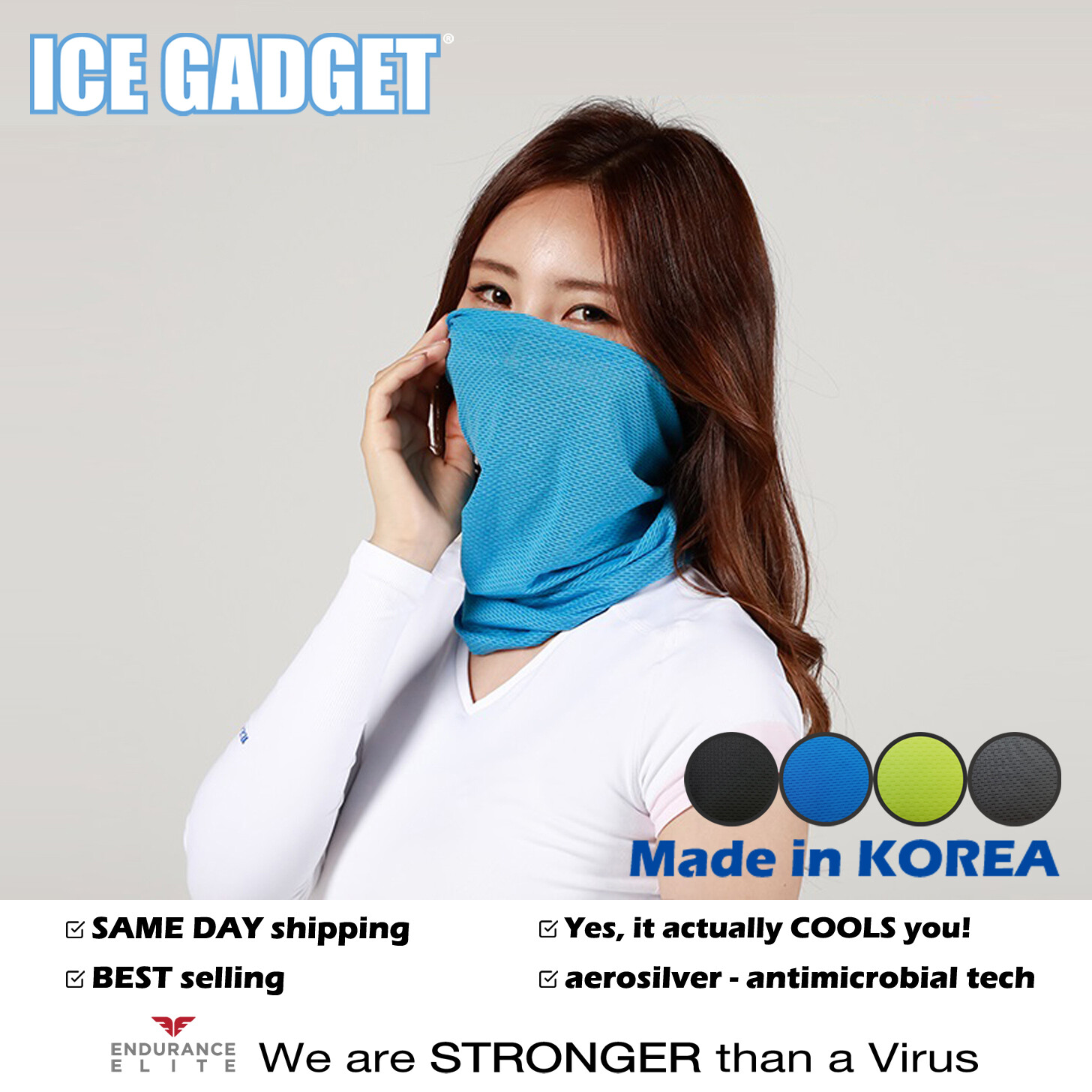 (4 Pack) Ice Gadget Cooling Neck Gaiter Face Mask Tube Scarf  Mask Balaclava