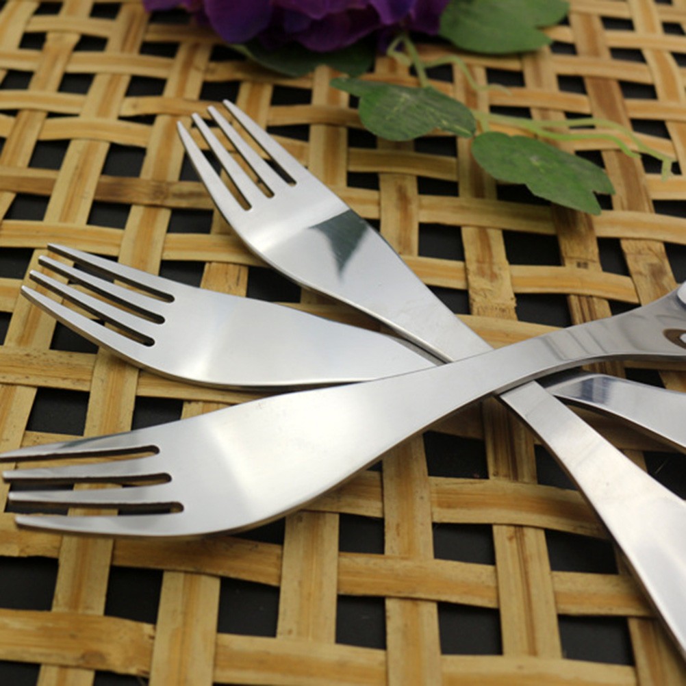 2 Pcs Stainless Steel Spork Double Ended Fork Spoon Set For Camping Hiking