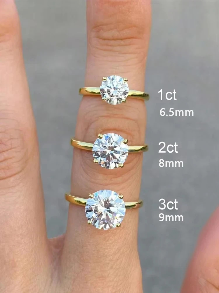 925 Sterling Silver 1-3 Carat Brilliant Round CZ Ring Women Engagement