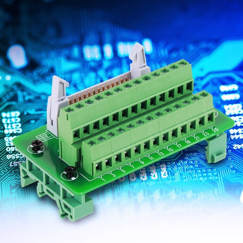 IDC26P DIN Rail 26Pin 5mm Mount Interface Module Male Connector Breakout Board