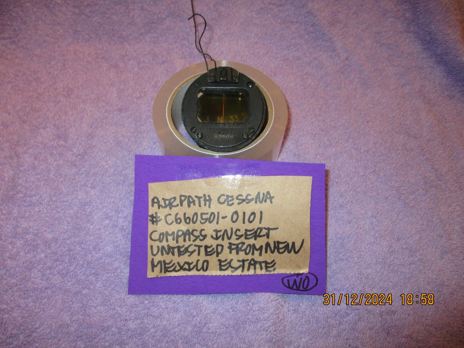 AIRPATH CESSNA MAGNETIC COMPASS C660501-0101 UNTESTED FREE SHIPPING