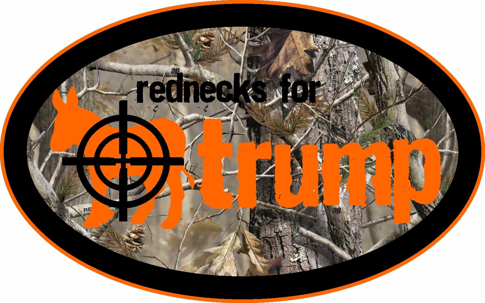 REDNECKS FOR TRUMP STICKER CROSSHAIR HUNTING CAMO COUNTRY DECAL WINDOW BUMPER