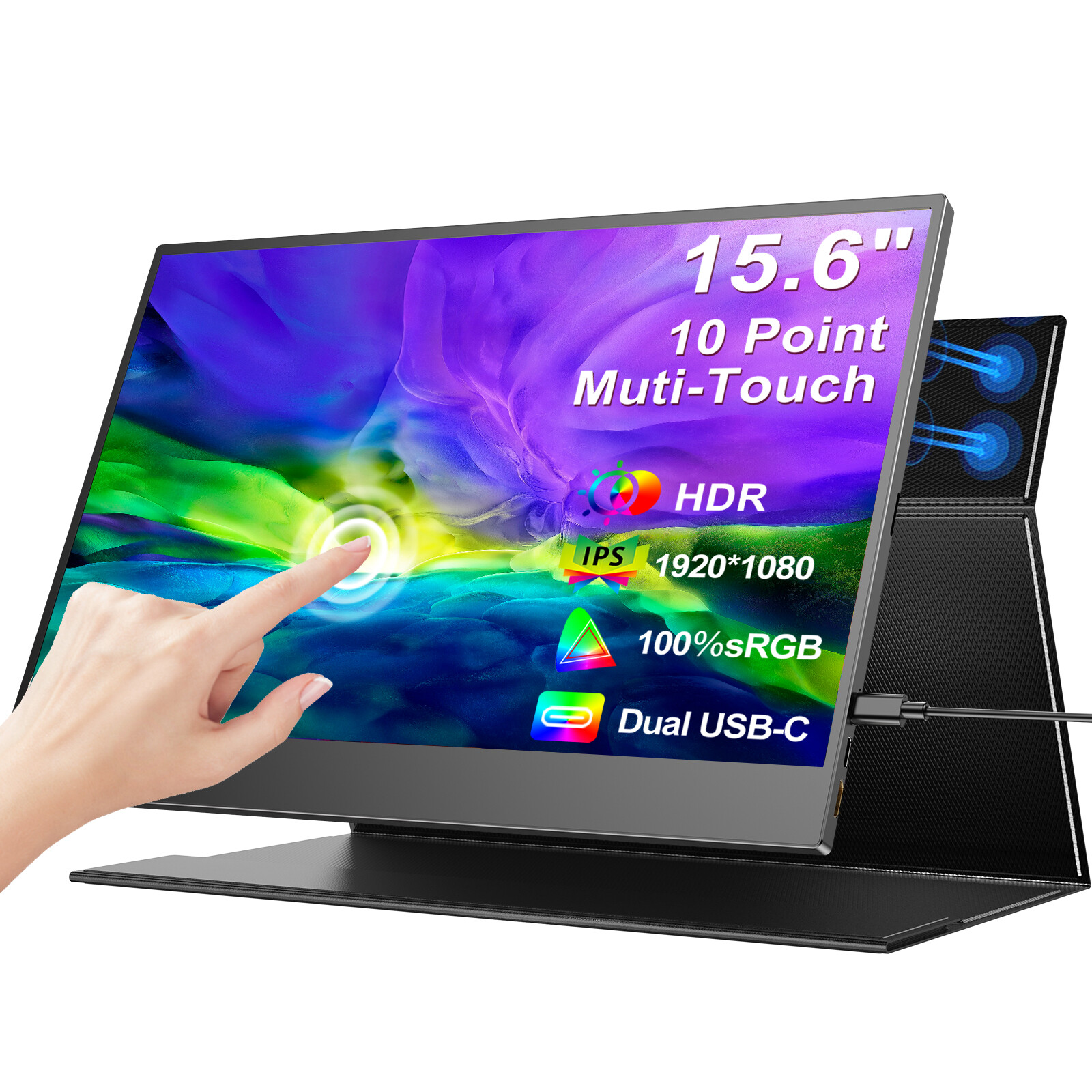 Used | 15.6" 1920x1080 Touch Screen Monitor Gaming Monitor HDMI USB C Screen
