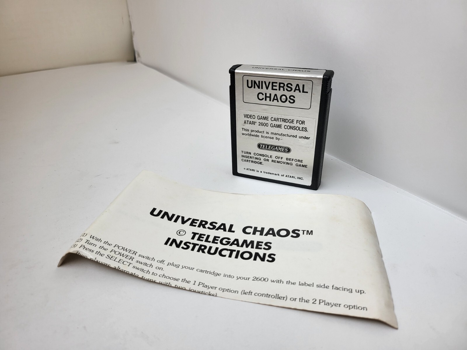 UNIVERSAL CHAOS & MANUAL FOR PAL ATARI 2600 & 2600+ PLUS RETRON 77 UNUSED