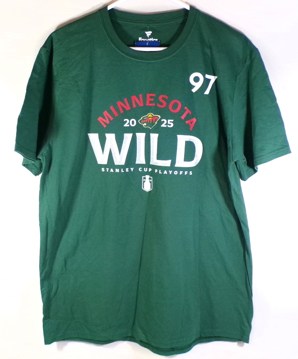 Kirill Kaprizov #97 Minnesota Wild 2025 NHL Stanley Cup Playoffs T-Shirt New XL