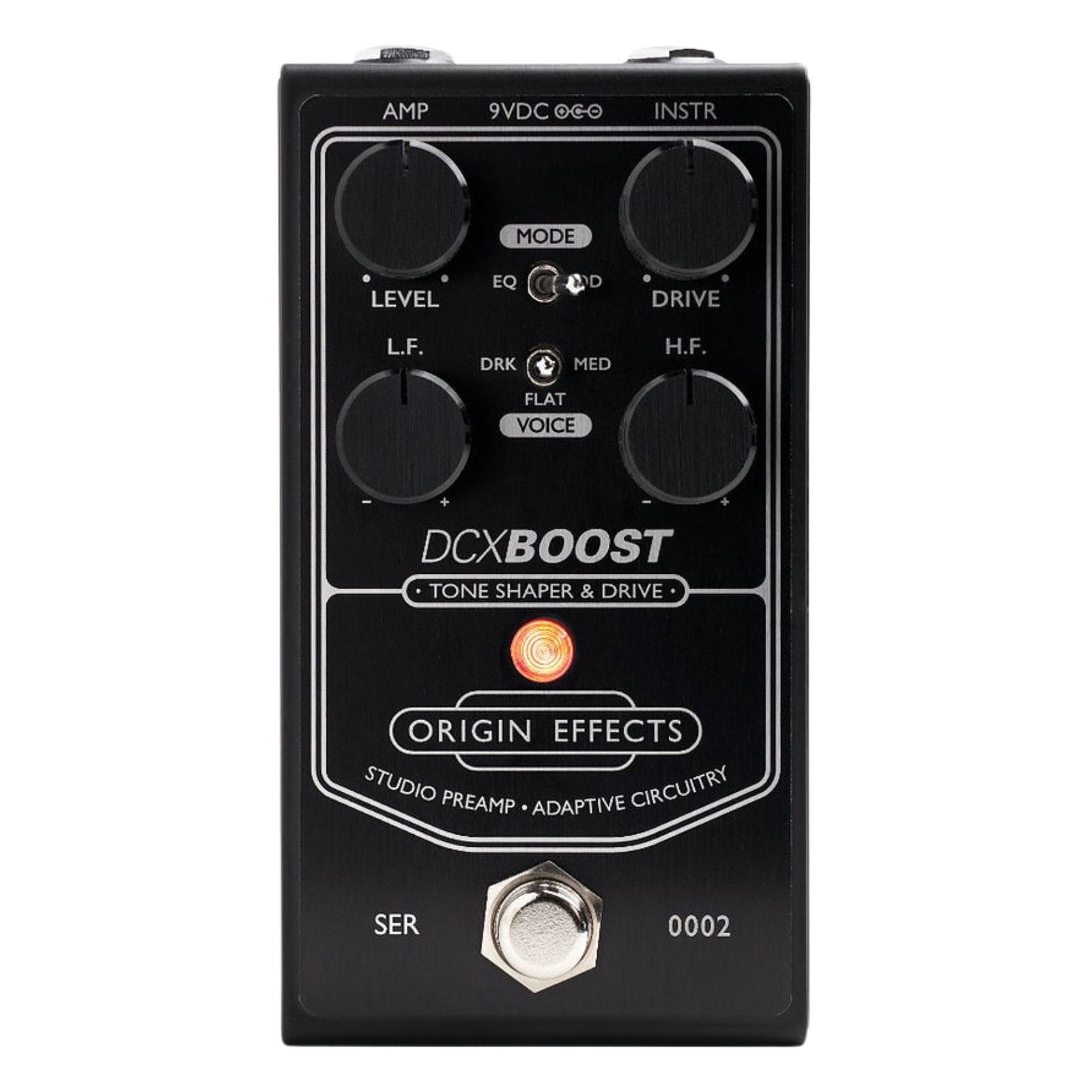 Origin Effects DCX Boost Tone Shaper/Drive Effects Pedal, Black Edition