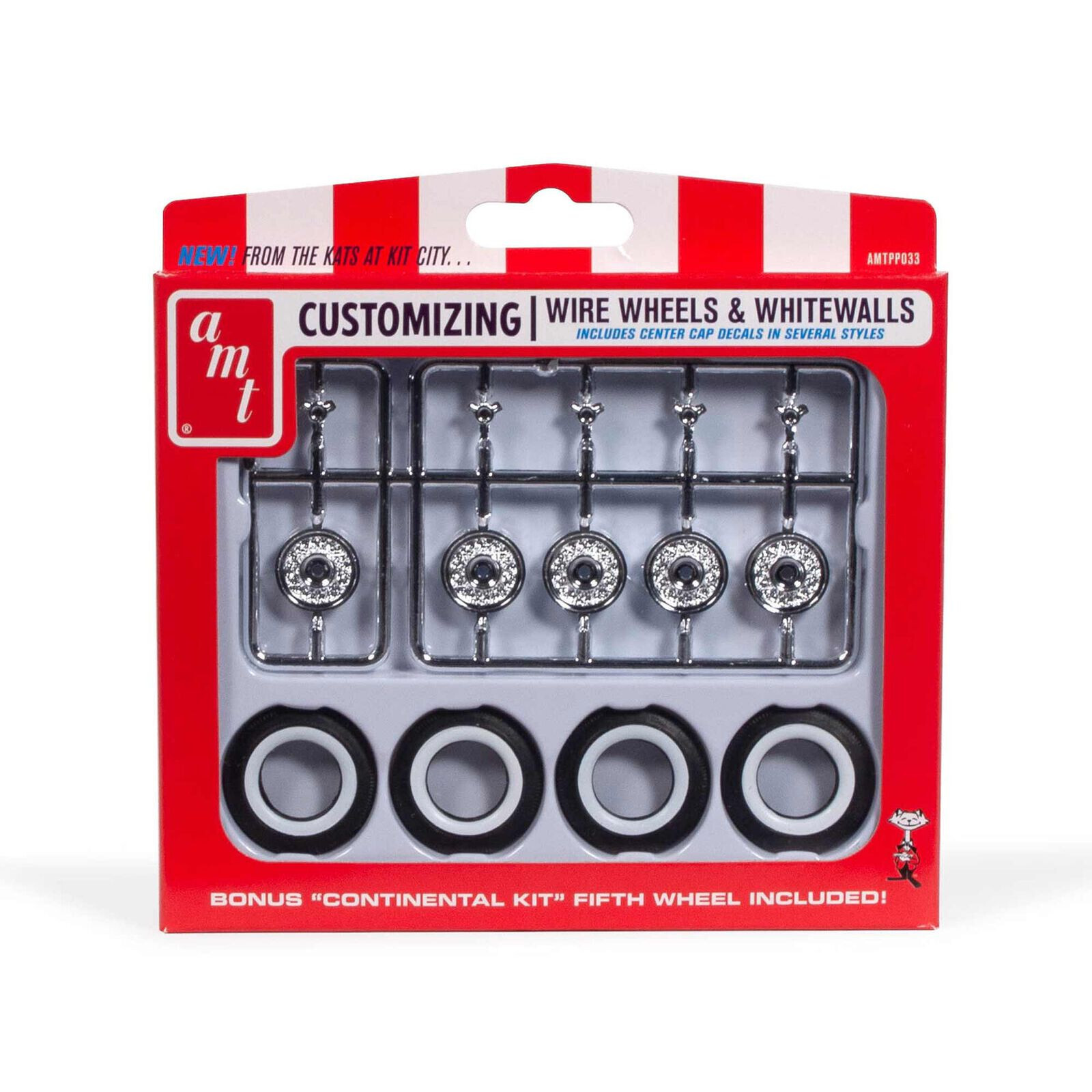 1:25 KH Wire Wheels (5) & Whitewall Tires (4) Customizing Pack AMT PP033