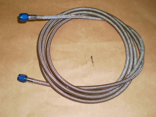4AN 18ft NITROUS OXIDE STAINLESS BRAIDED LINE BLUE ENDS