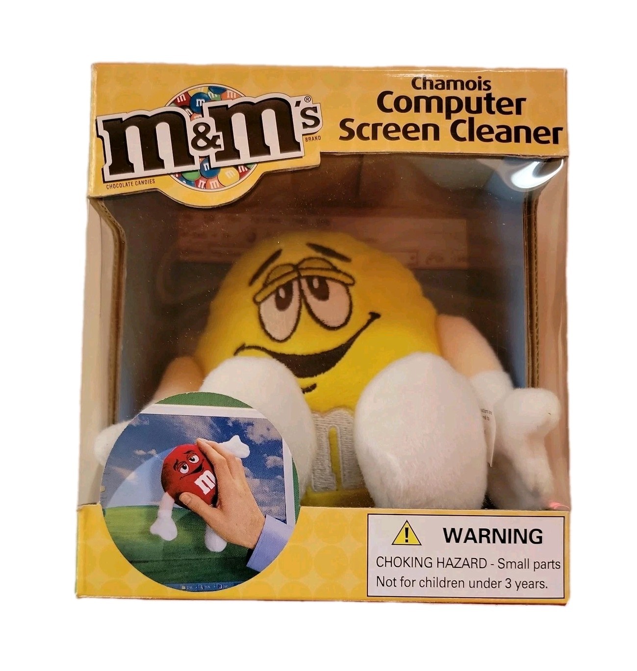 Vintage M&Ms Chamois Computer Screen Cleaner Yellow 2007 NIB