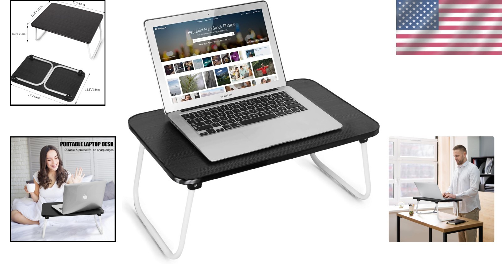 Versatile Foldable Desk Tray - Ideal for Working, Reading & Breakfast in Bed