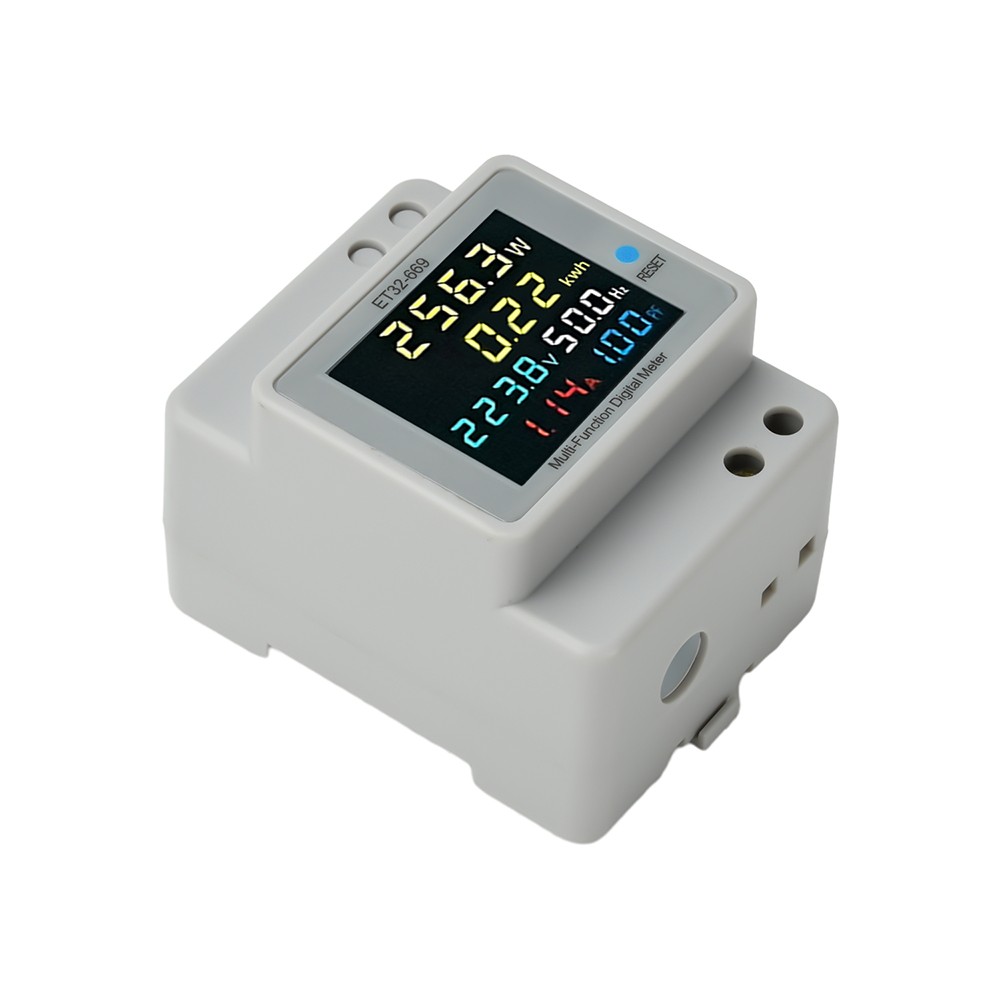 DIN-Rail Multifunction 1-Phase Energy Meter Digital Electric Power Watt Meter