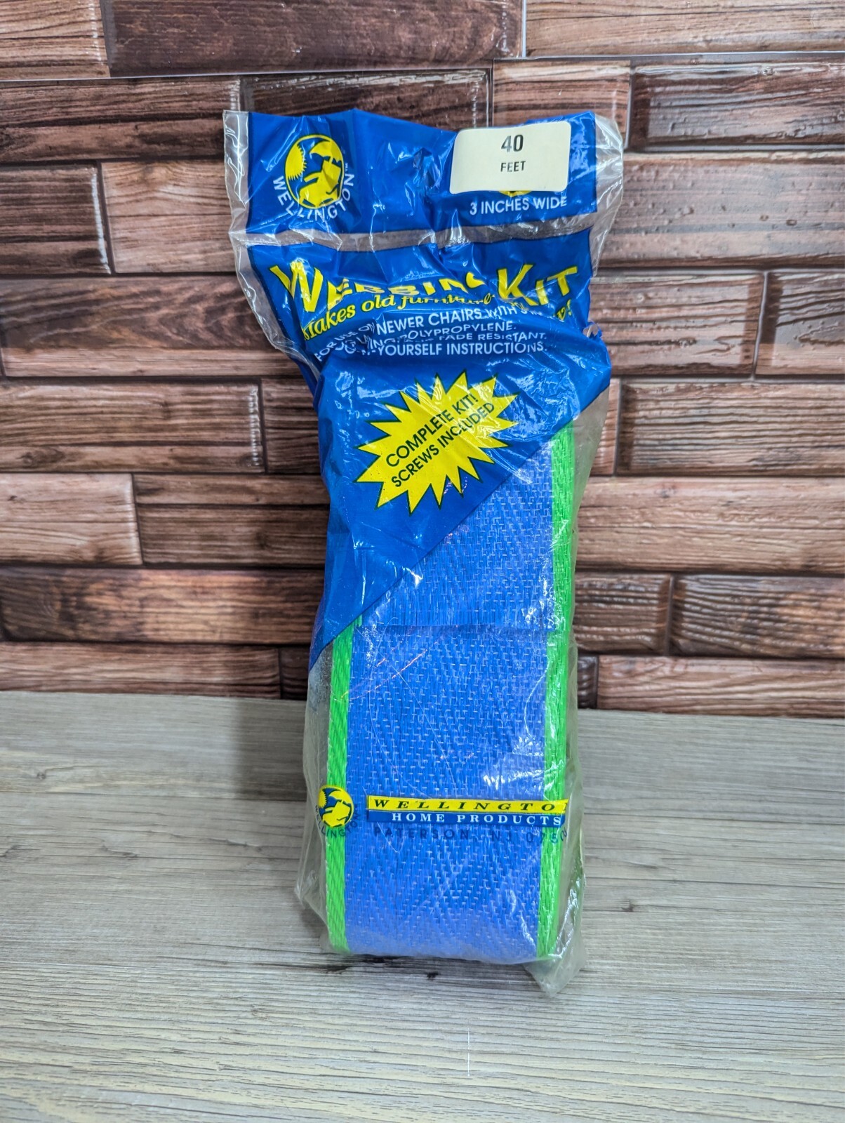 Re-Web Strap Kit 40 Feet New & 40 Ft Open Package Blue & Green Wellington