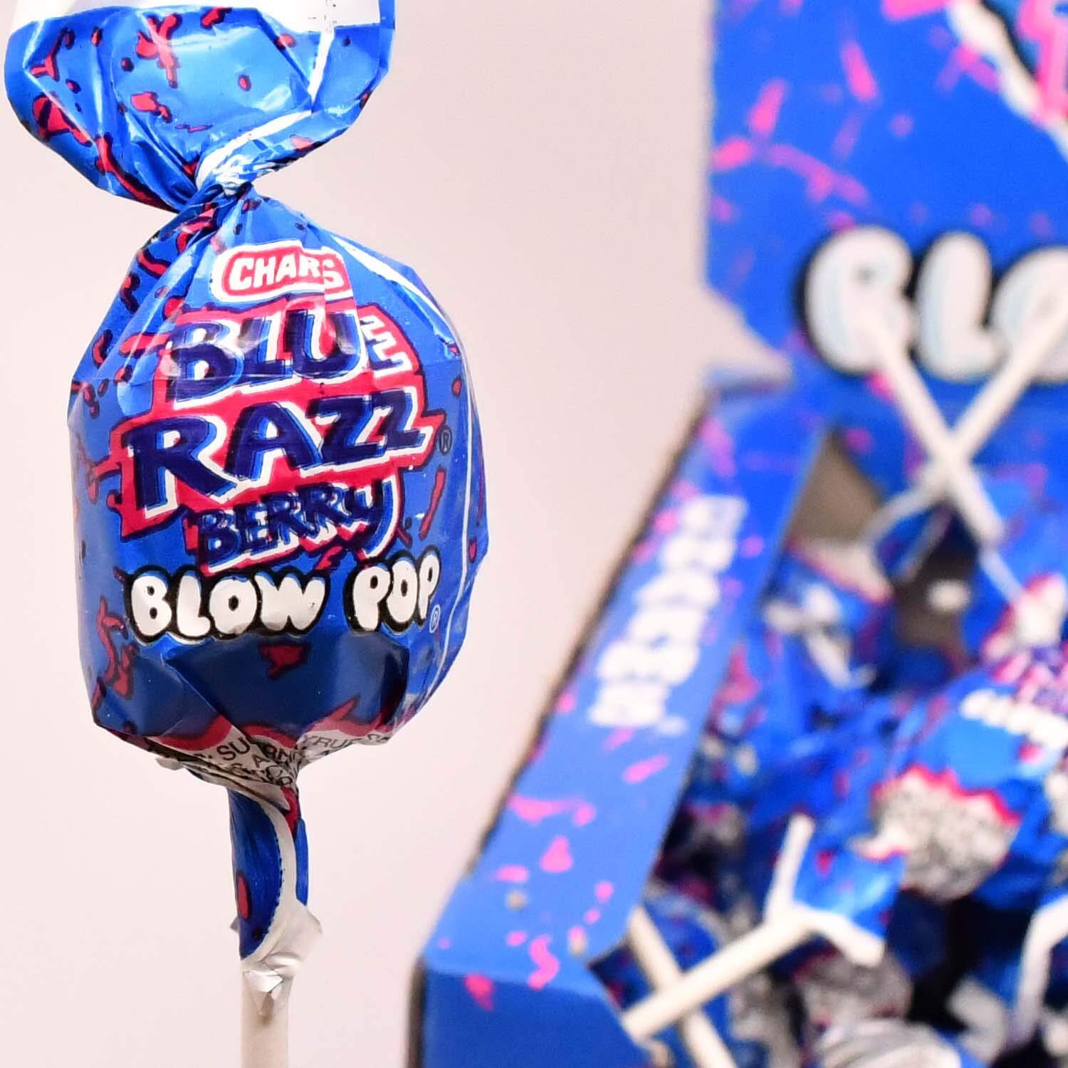 Charms Blow Pops Blue Razz Berry Flavor 48-Count Box