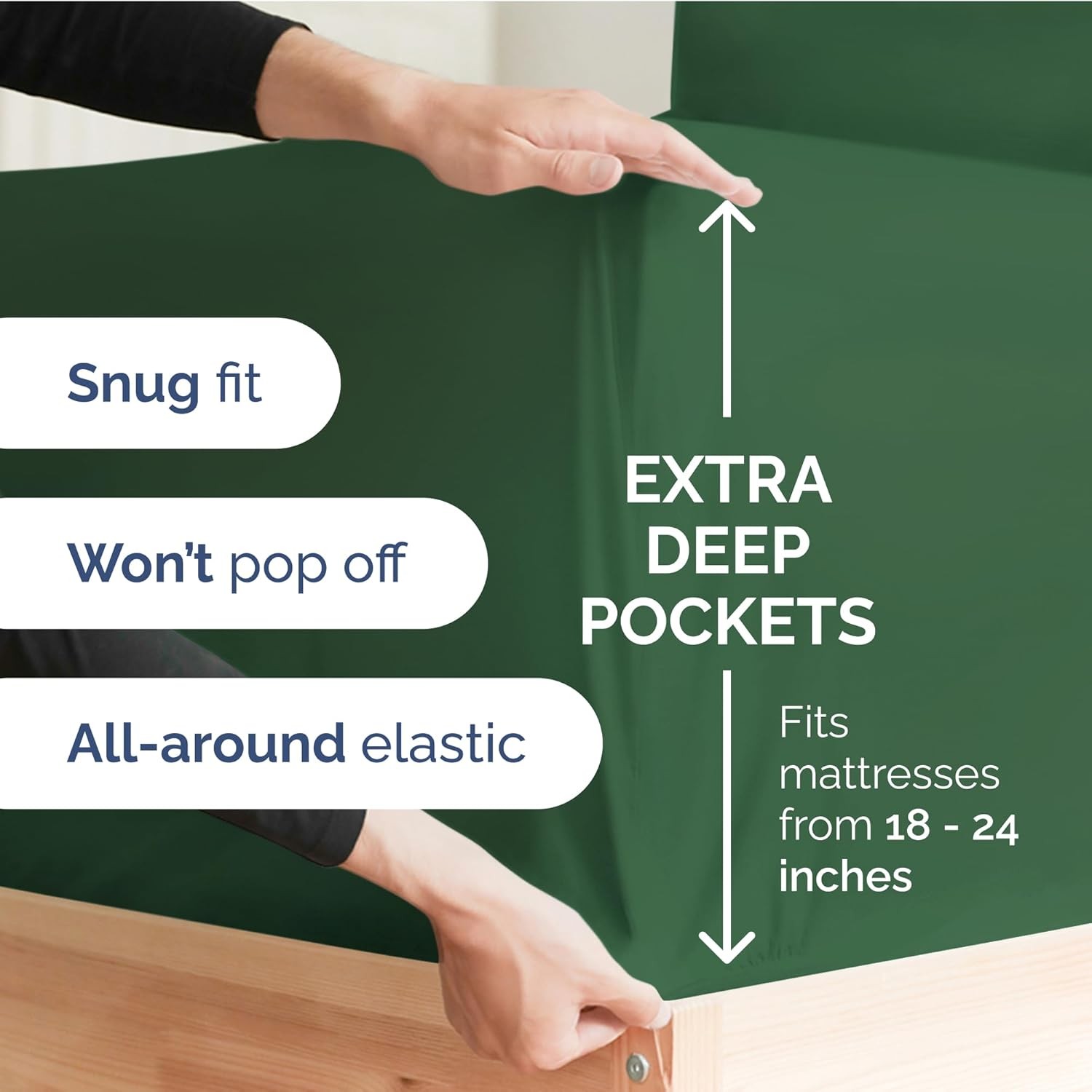 Extra Deep King Fitted Sheet - Hotel Luxury Single Fitted Sheet Only - Easily