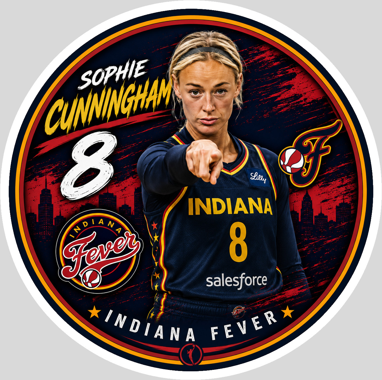 Indiana Fever Sophie Cunningham Weather Resistant Vinyl Sticker/Decal 02