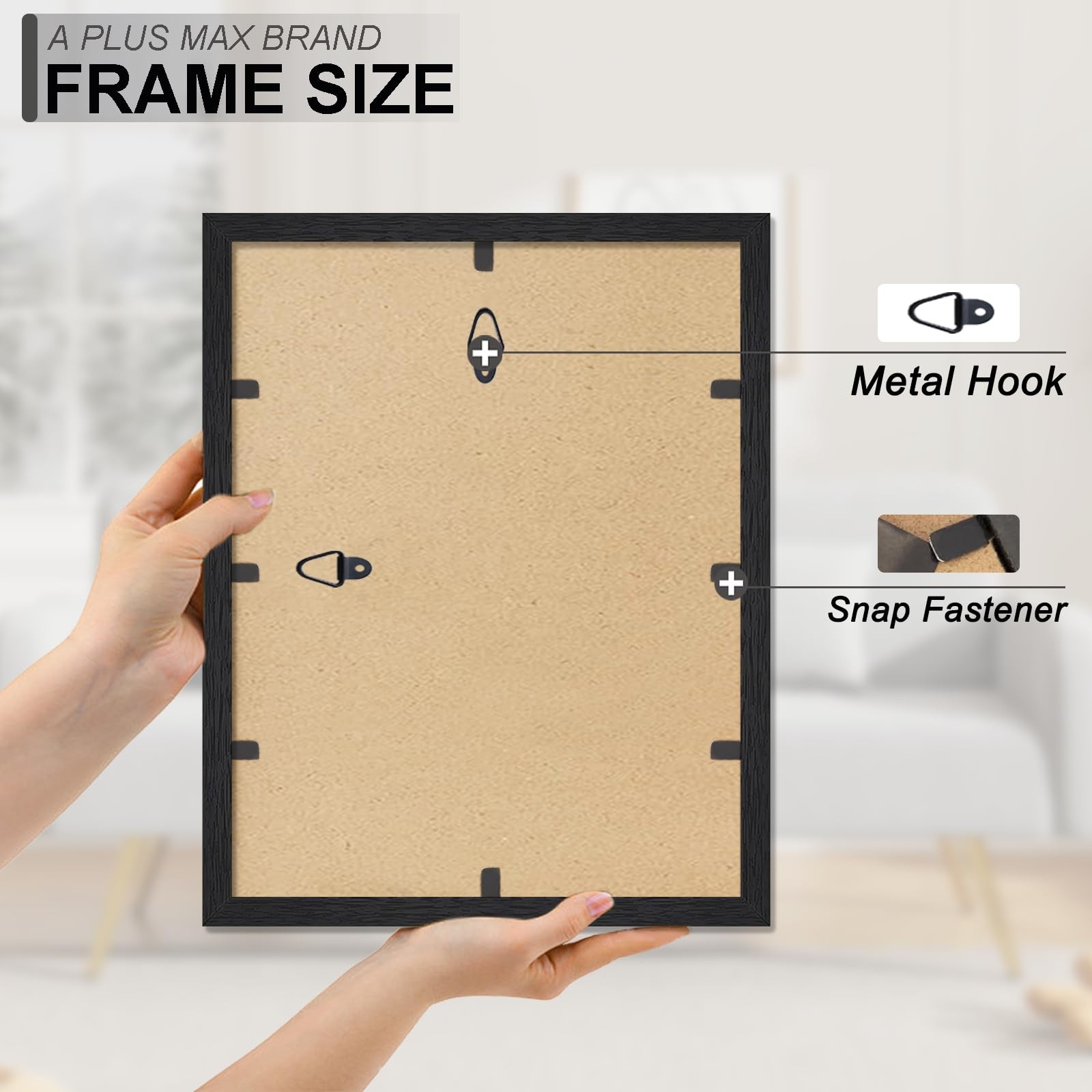 A PLUS MAX 11x14 Picture Frame, Black Engineered Wood Frame for 11x14,