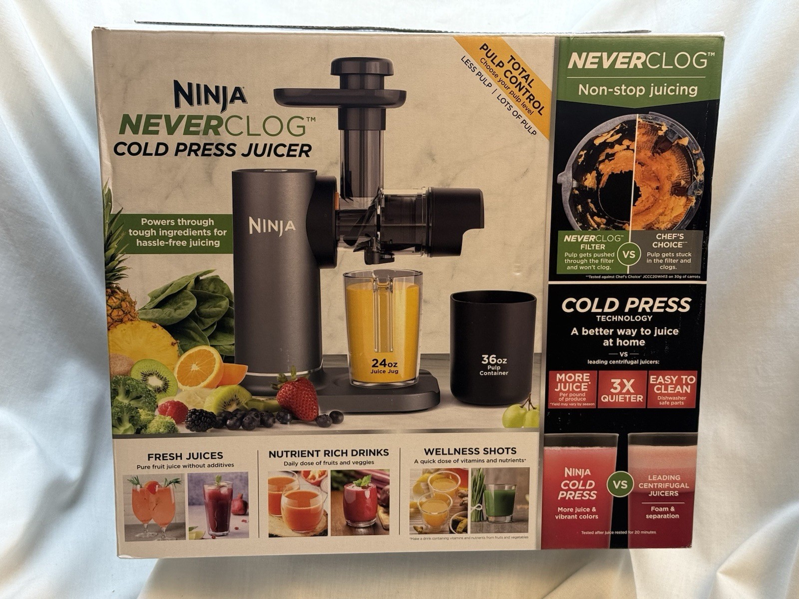 Ninja Never Clogged Cold Press Juicer Model Cj 150 Open Box Brand New
