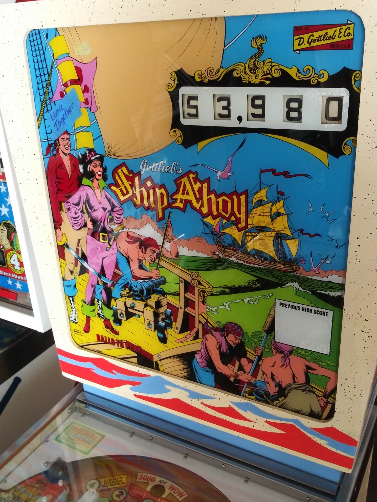 1976 GOTTLIEB "SHIP AHOY" add-a-ball Pinball machine.