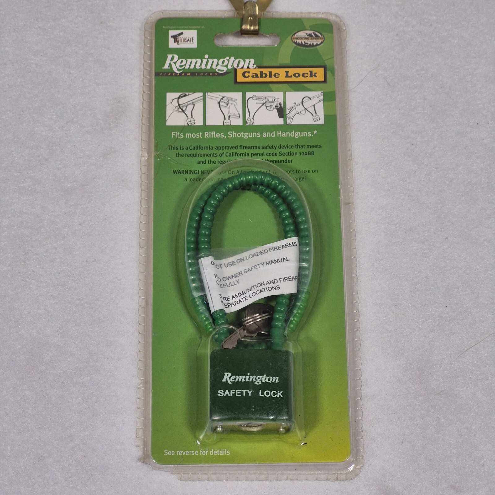 Remington Firearm Cable Lock, Riffle, Shotguns, Handguns Safety Lock  Sealed