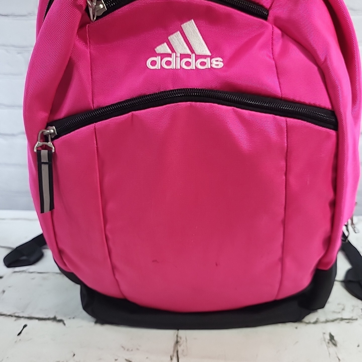 Adidas Pink Backpack Girls School Bag Multi Compartment Pockets