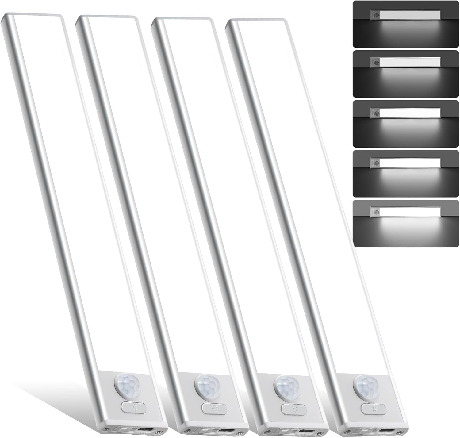 4 Pack under Cabinet Lighting, Rechargeable Motion Sensor Light Indoor, Wireless