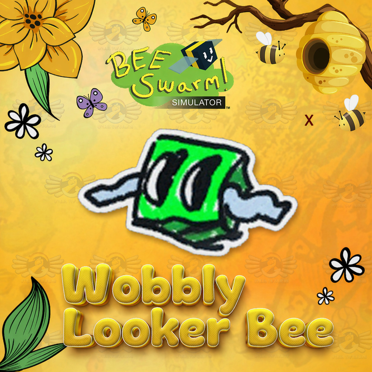 Wobbly Looker Bee Sticker - Bee Swarm Simulator