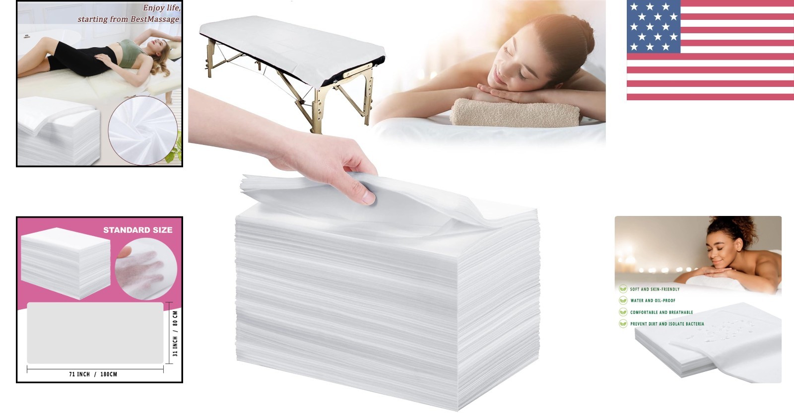 Convenient 100 Pcs Disposable Spa Bed Sheets 31" x 71" - Easy Cleanup & Soft