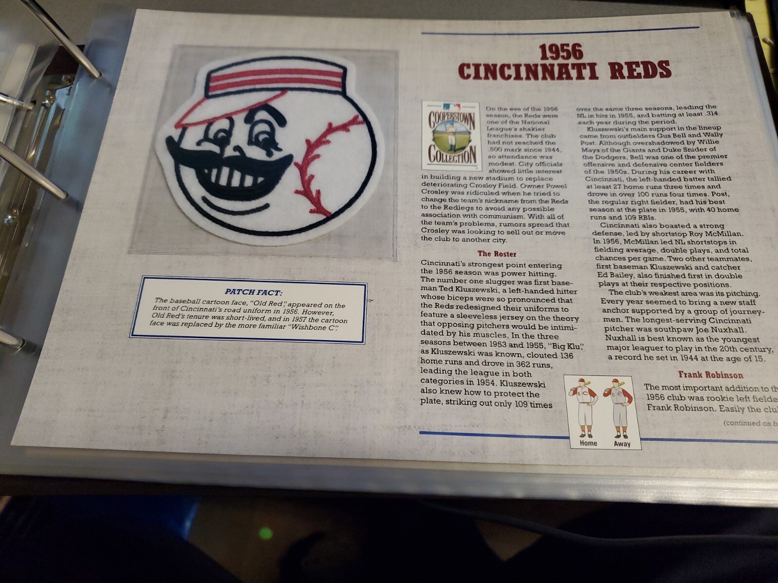 1956 CINCINNATI REDS Willabee & Ward COOPERSTOWN COLLECTION BASEBALL TEAM PATCH
