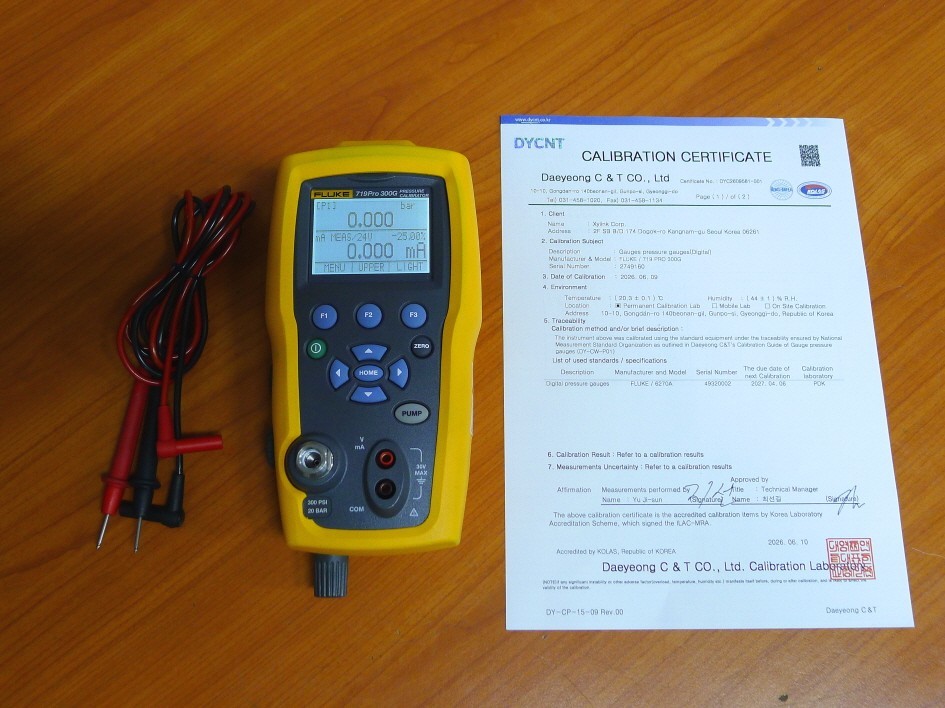 Calibrated! Fluke719Pro 300G Pressure Calibrator, -12 to 300 psi / -0.8 to 20 ba