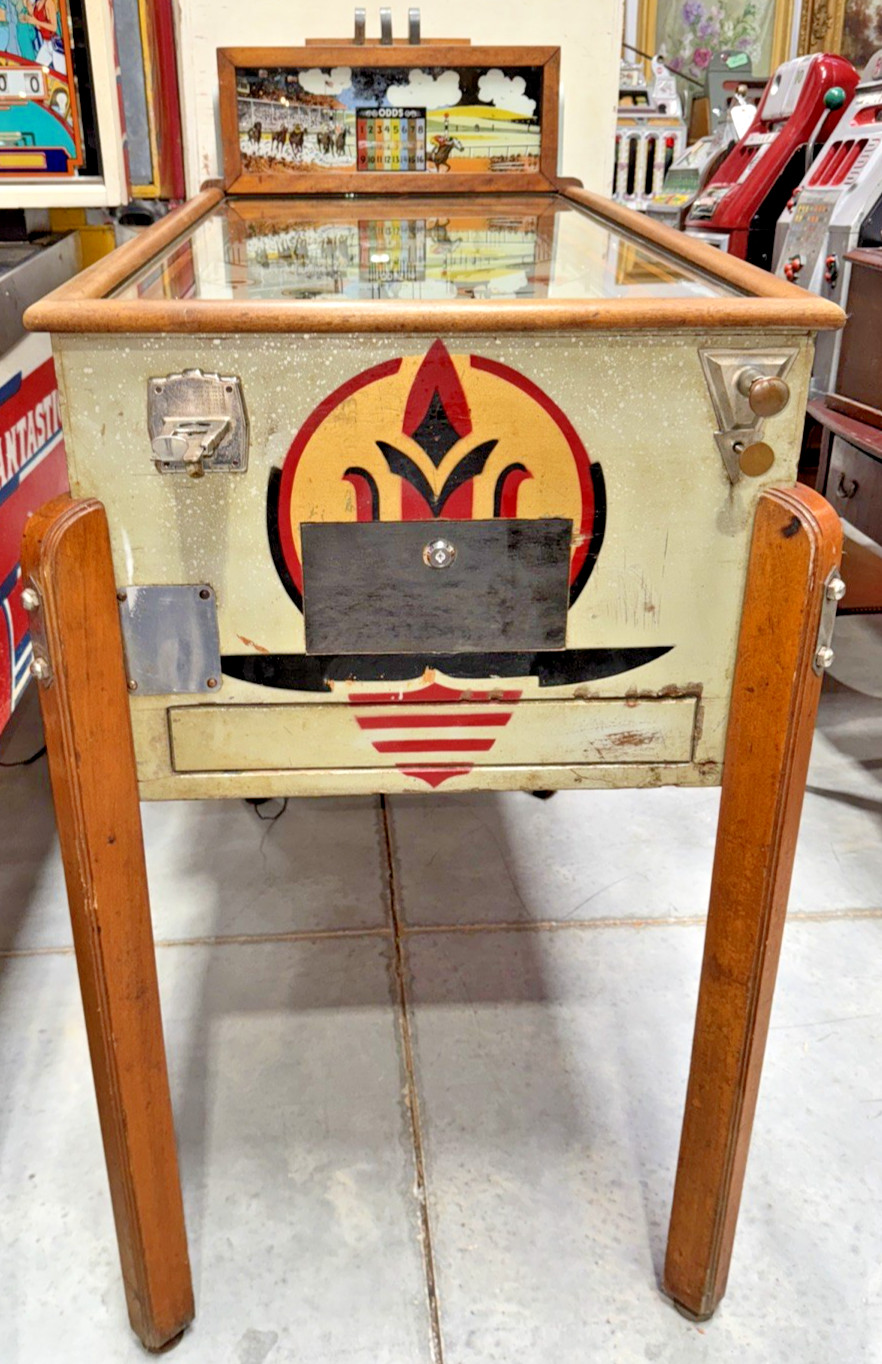 Antique Bally Derby 5 Cent "Wood Rail" Horse Race Pinball Machine