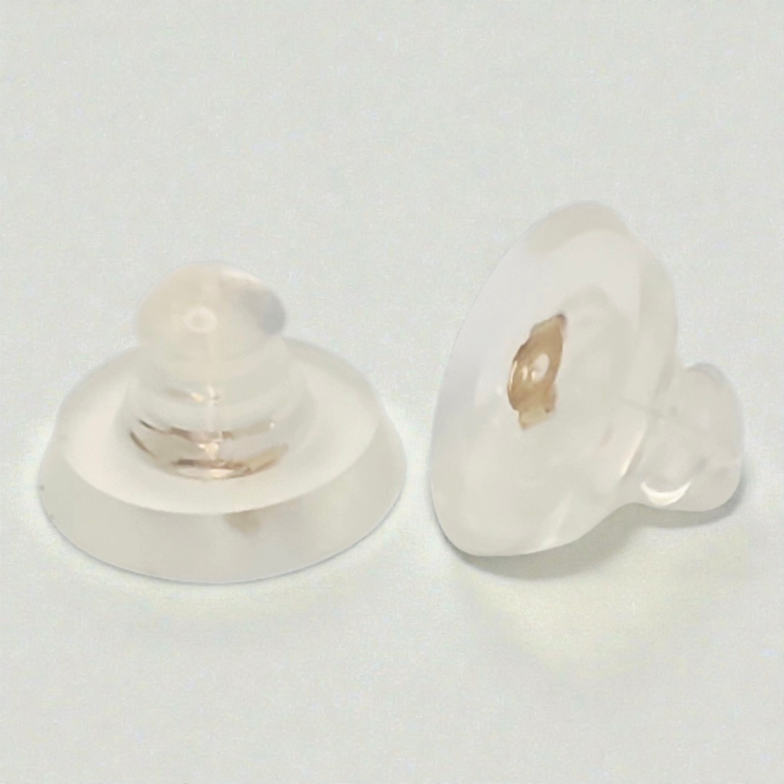 14KT Yellow Gold Silicone Earring Backs 2PCS Grip Friction Nuts w/Guard 9mm