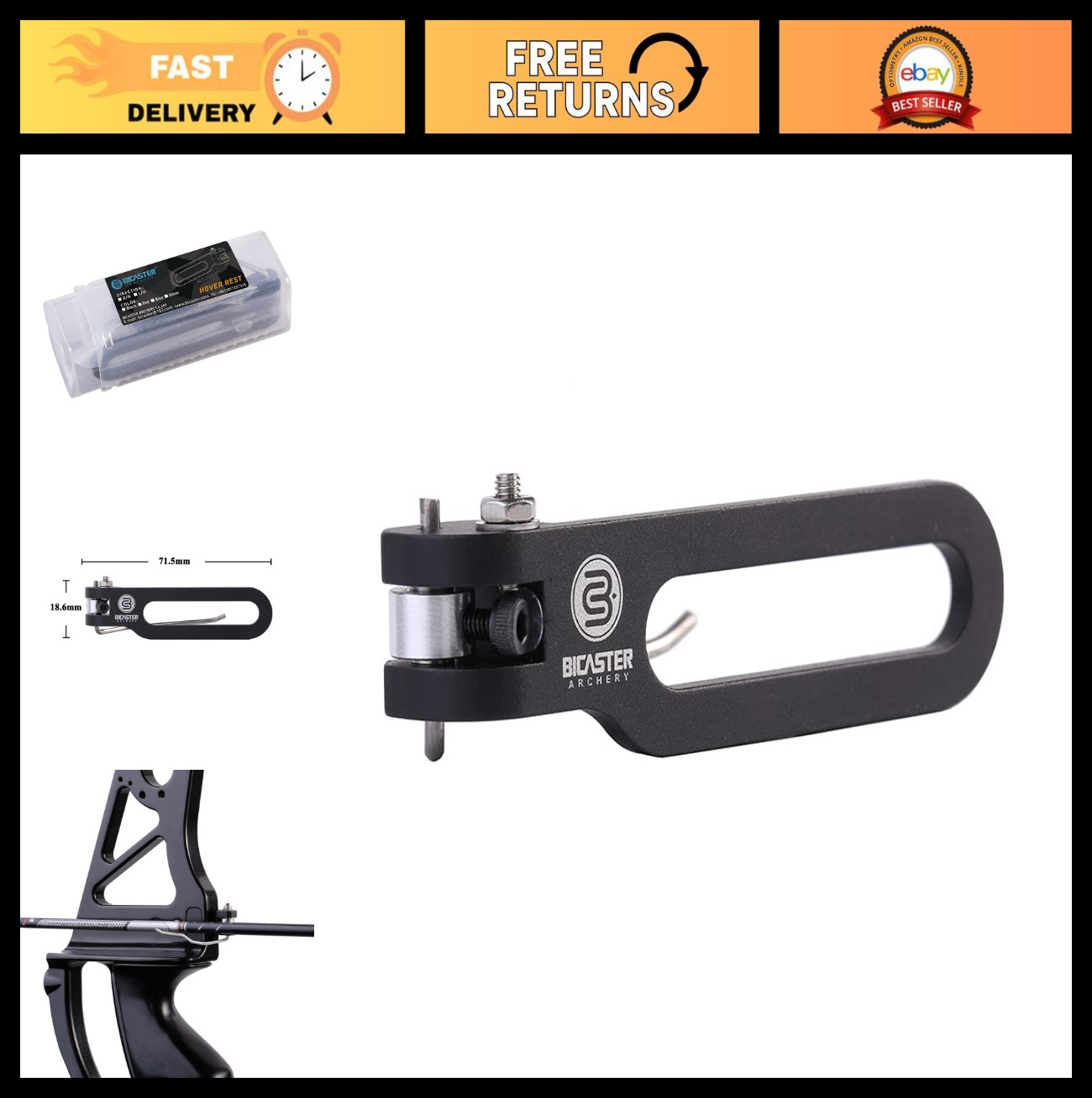 Adjustable Magnetic Arrow Rest for Recurve Bow - Aluminum Alloy Barebow Accessor