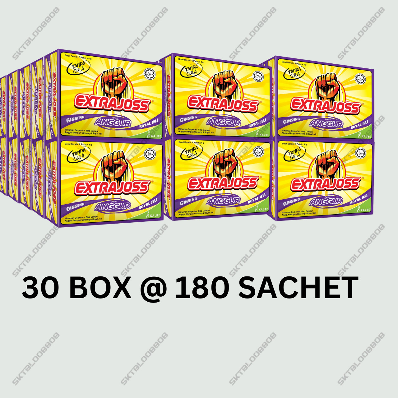 180 Sachet Extra Joss Grape Flavour Sugar Free Energy Drink Powder FREE SHIPPING