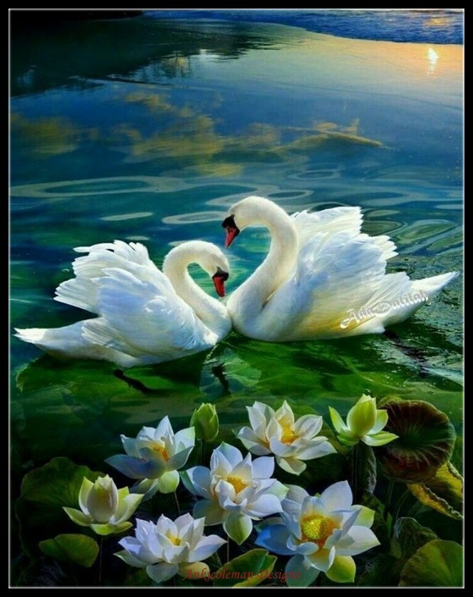 Swan Lake 2 - Chart Counted Cross Stitch Patterns Needlework DIY DMC Color
