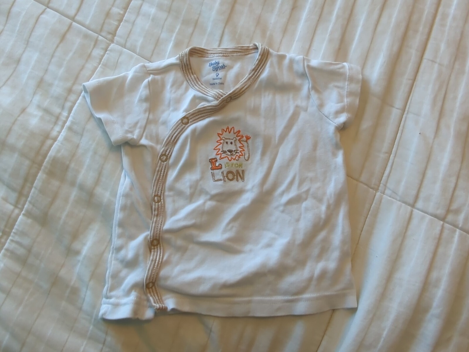 Baby B'gosh White Lion Button-up Shirt 9 Months Boys