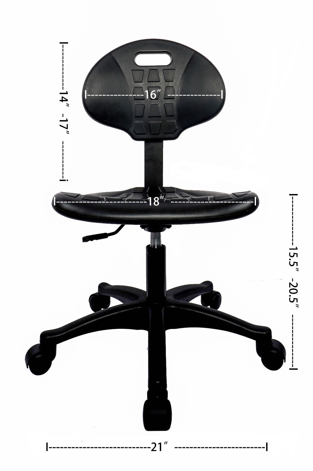 Ergonomic Office Chair Stool Cleanroom Lab Desk Height 16-21” (Nylon)