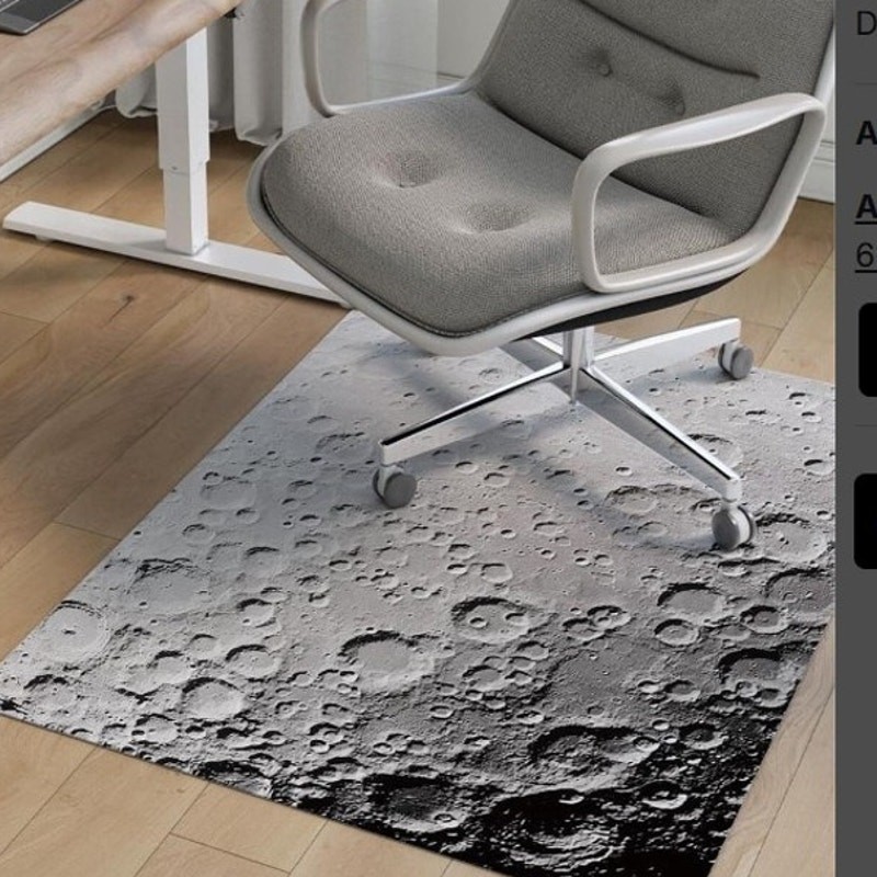 Office Chair Mat 35" x 47" for Gamers Techie Moon Lunar Design New