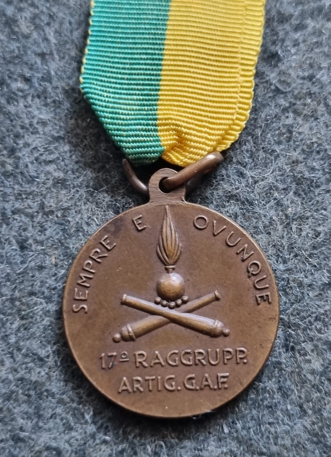 BRONZE MEDAL 17TH ARTILLERY GROUP G.A.F. 1940 WW2 BORDER GUARD