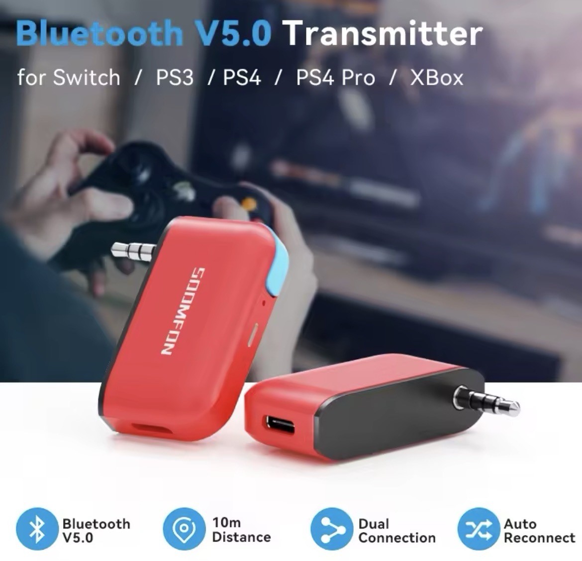 Nintendo Switch Lite Bluetooth 5.0 Transmitter Wireless Audio Adapter