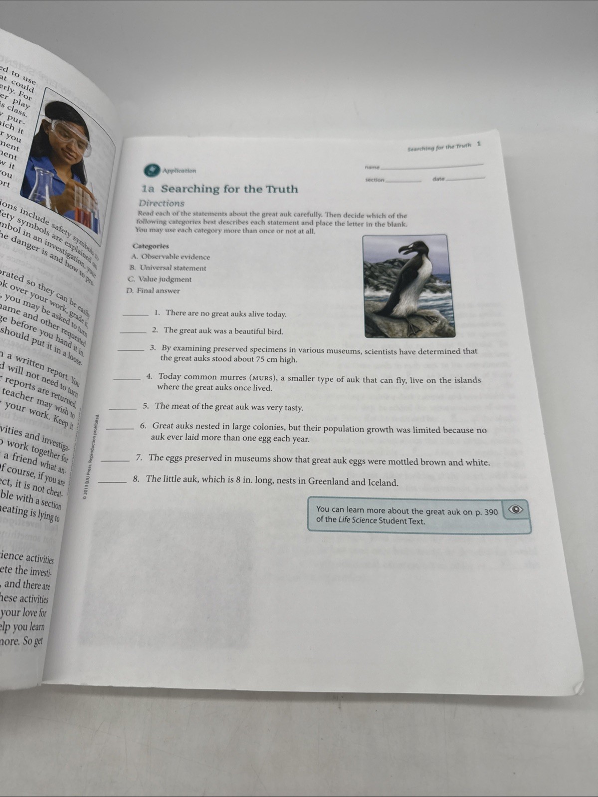 Bob Jones Life Science Student Text & Lab Manual (4th Edition) 7th Grade