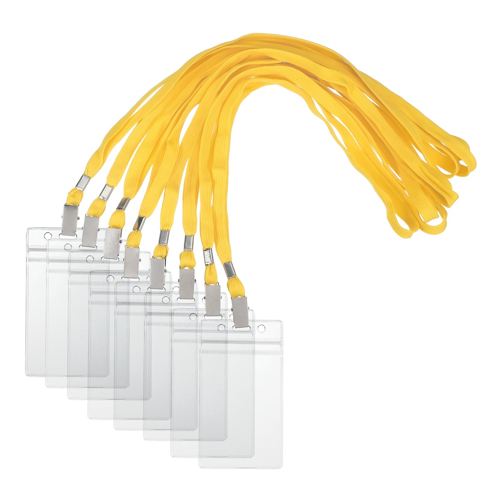 30 Set Name Tag Holders with Lanyard for Office, Yellow(3x2 Inch)