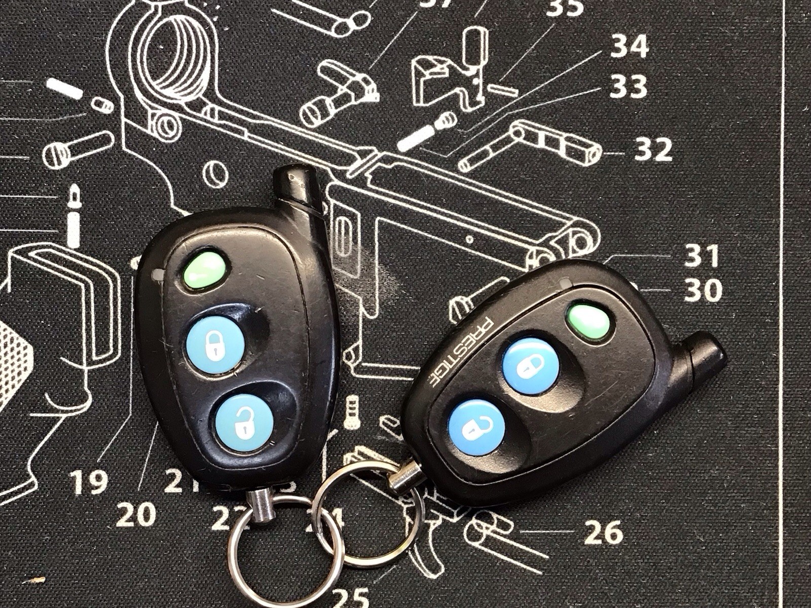 Prestige Audiovox 3BP Used Remote Start Keyless Entry Remotes