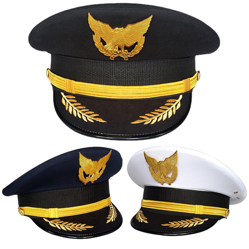 Retro Men Soldier Army Hat Captain Performance Cap Fancy Dress Military Costume