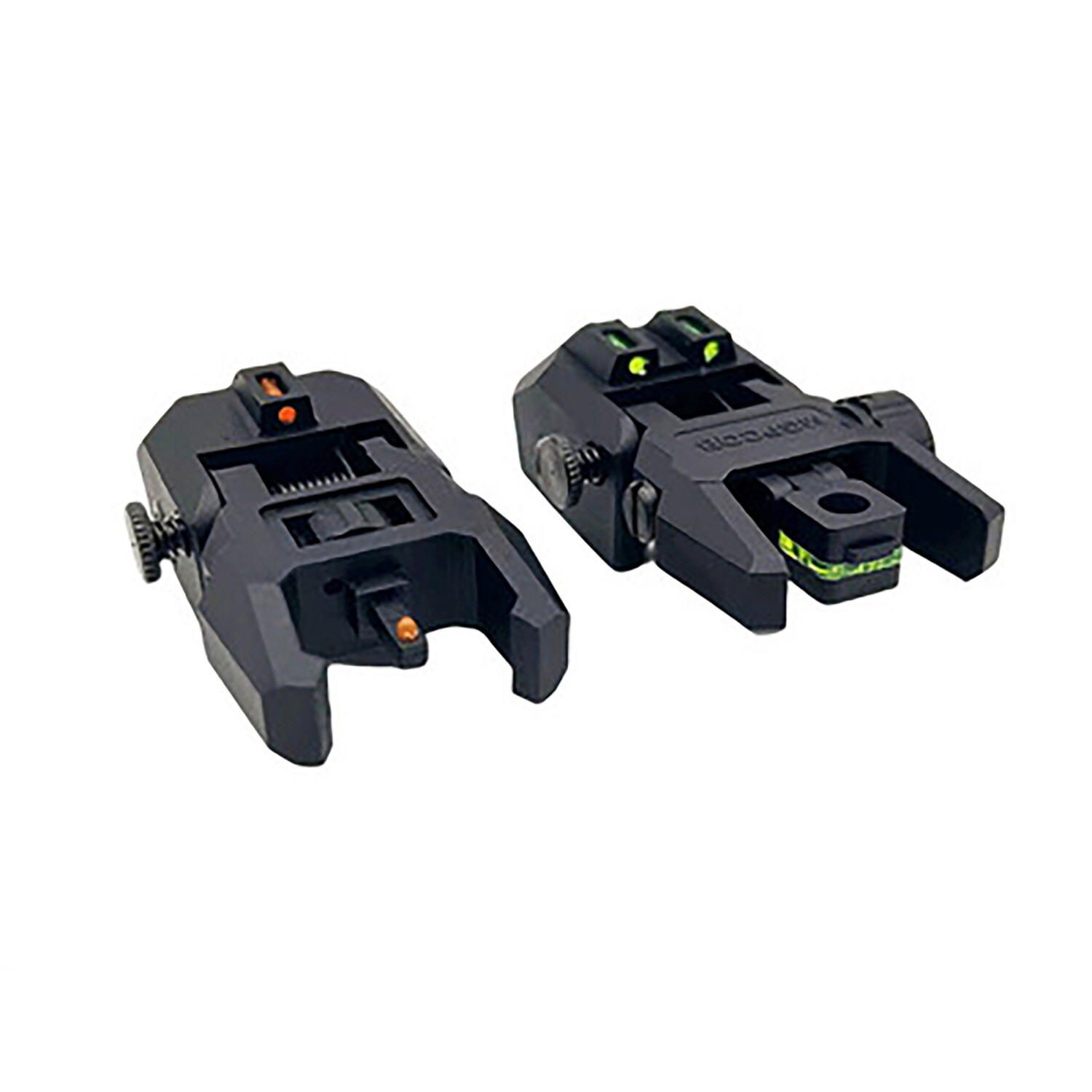 Foldable Iron Sights Flip-up Front and Rear Sight Fiber Optics Dual Aiming Mode