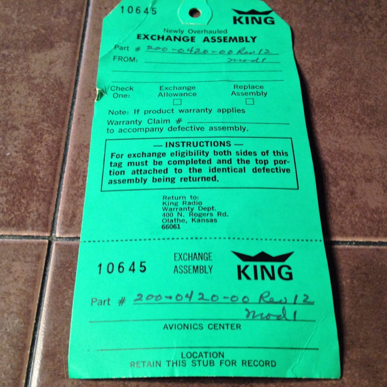 King KDM-705A Modulator Board 200-0420-00, NOS