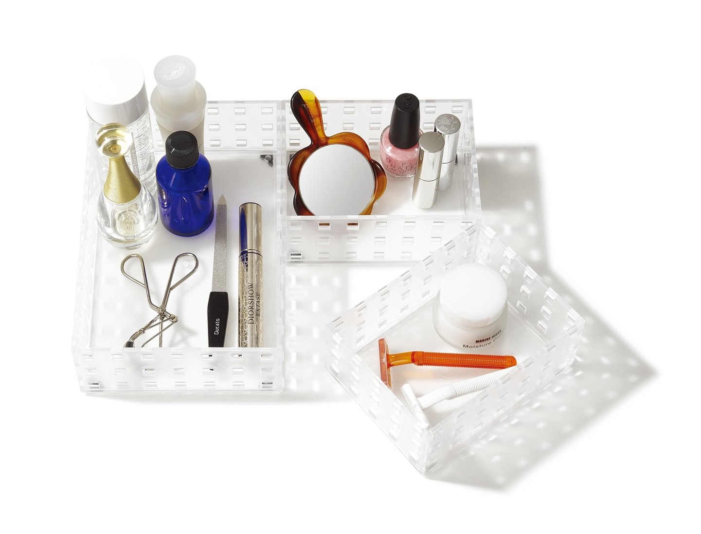 Like-it | Bricks set 90012 | Stackable Bins | Storage Translucent White