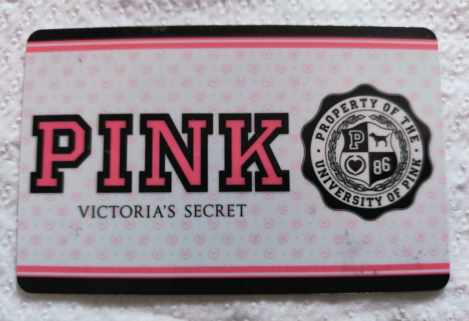 RARE VICTORIA SECRET PINK COLLECTIBLE CARD University Property 86 Victoria's